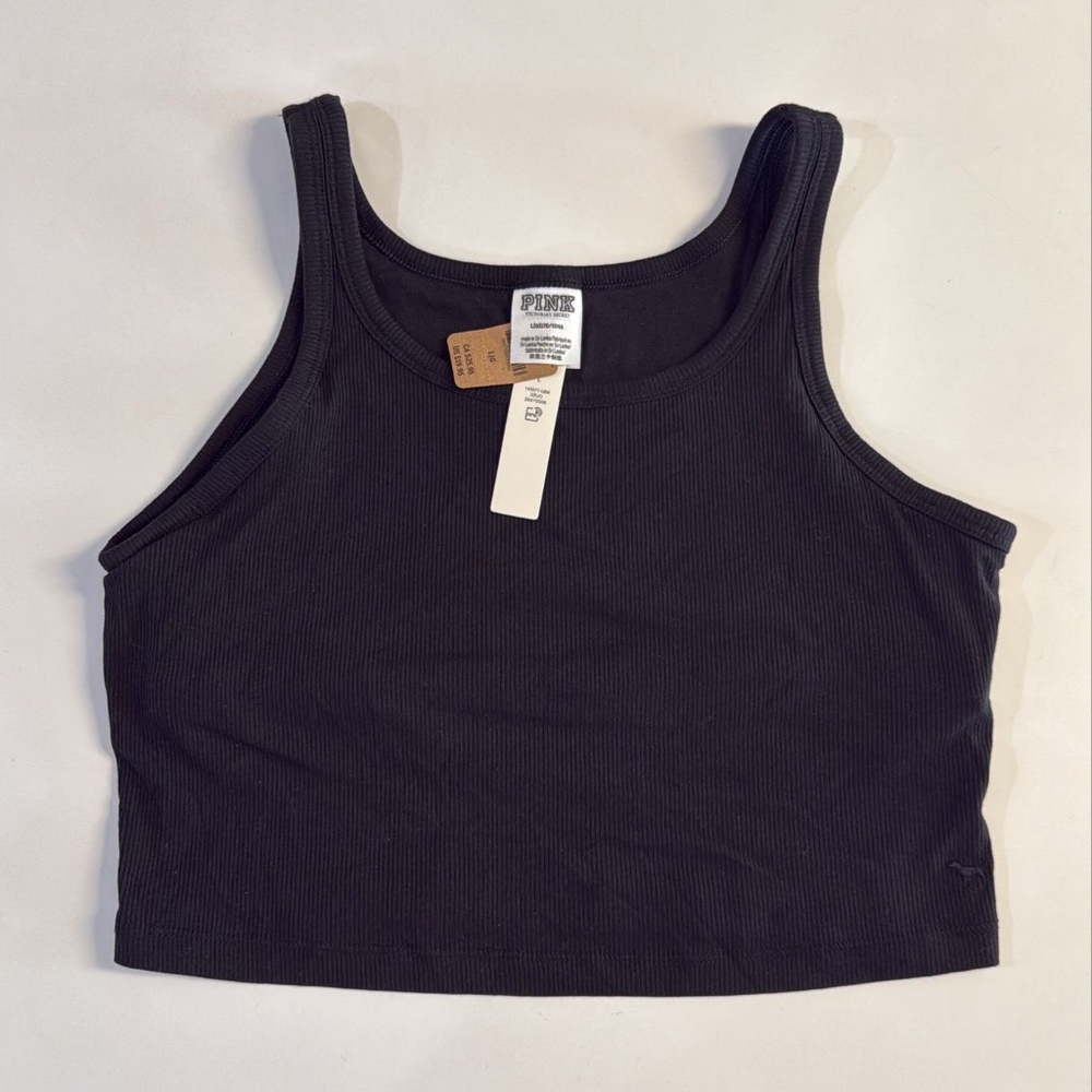 NWT Victoria Secret Pink Tan Top Black Size L